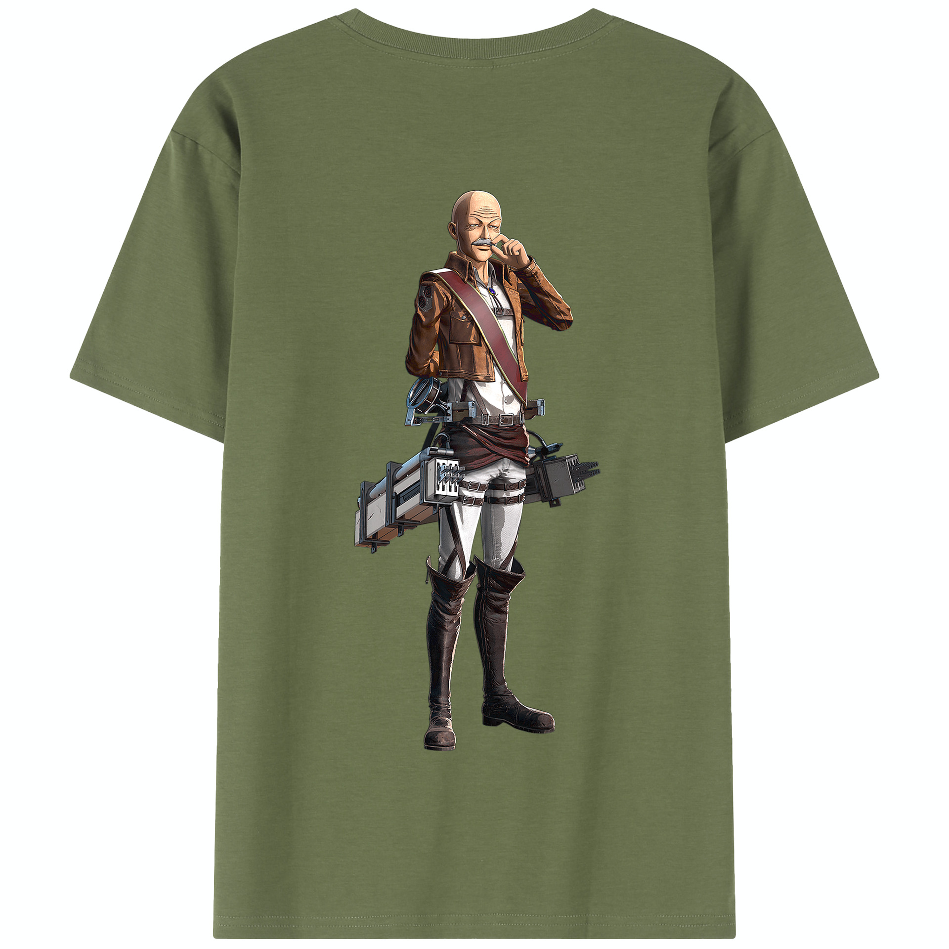 （画像用） 進撃の巨人 ドット·ピクシス Attack on Titan Dot Pixis 綿100％半袖Tシャツ（背面プリント）